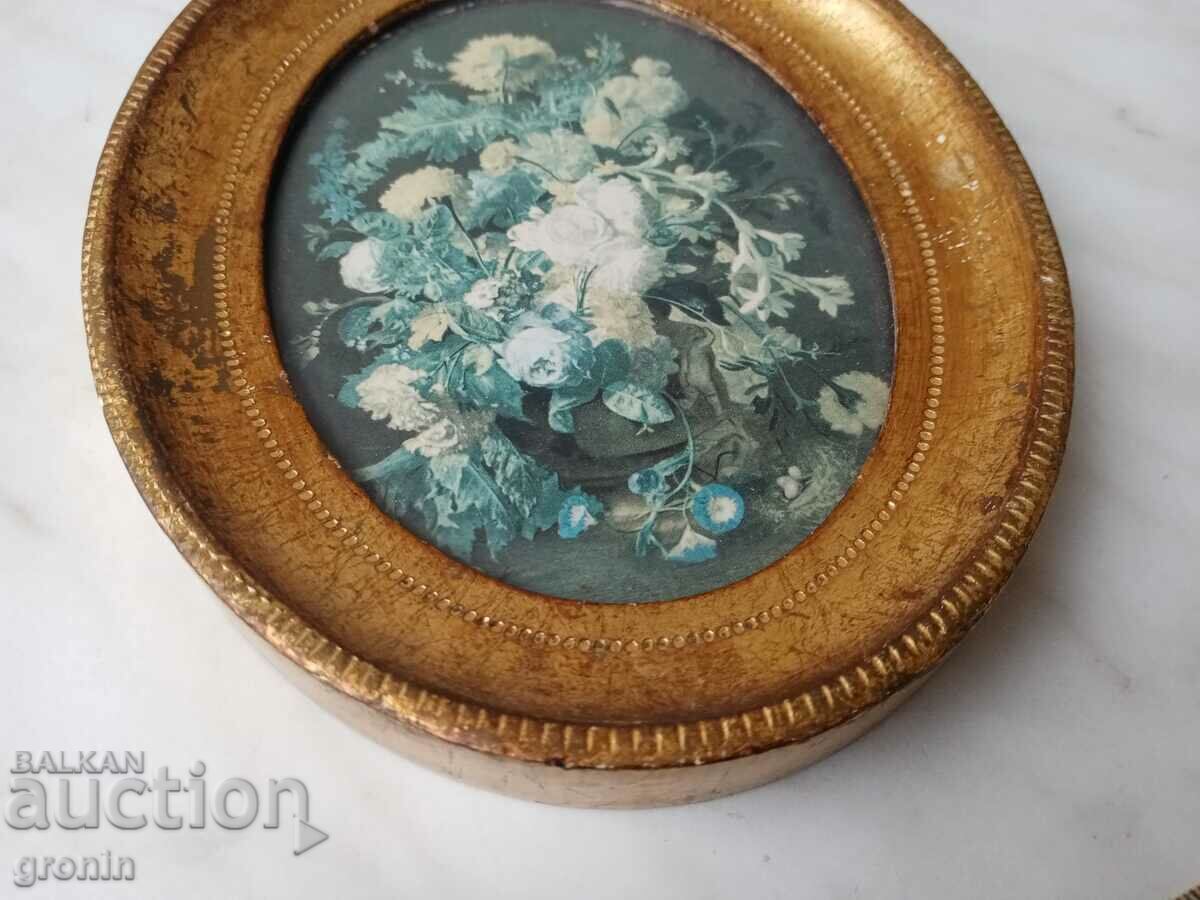 Gilded panel, frame, gold varak, for wall, vintage - 7