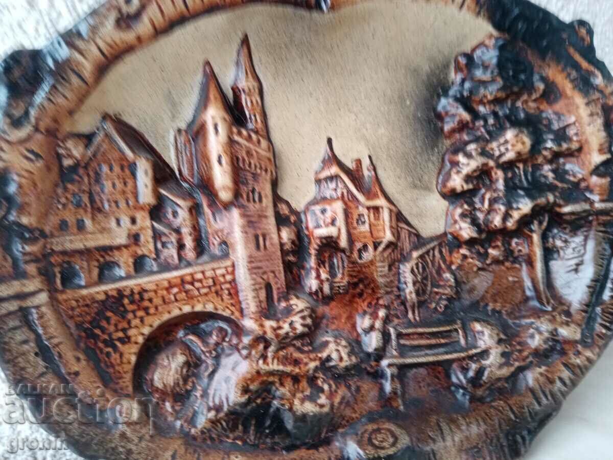 Πάνελ τοίχου, πήλινο πάνελ, θέα στην πόλη, ανάγλυφο - 6