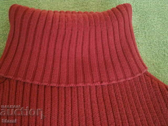 Blouse Bershka wine red polo collar color size L/40 - 7