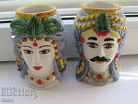 Set of two Moorish vases from Sicily, Italy-1