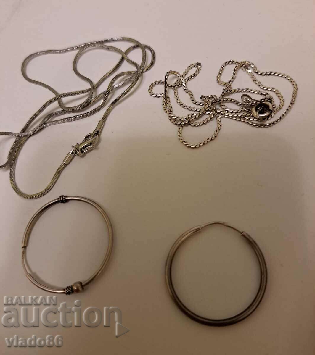 Women's silver jewelry, earrings, necklaces, chains - 5 Women's silver jewelry, earrings, necklaces, chains - 5