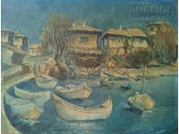 Painting "Nessebar", art. Ivan. Hr. Ivanov, 1970s