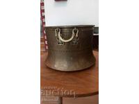 Old large Oriental vessel, brass, cauldron