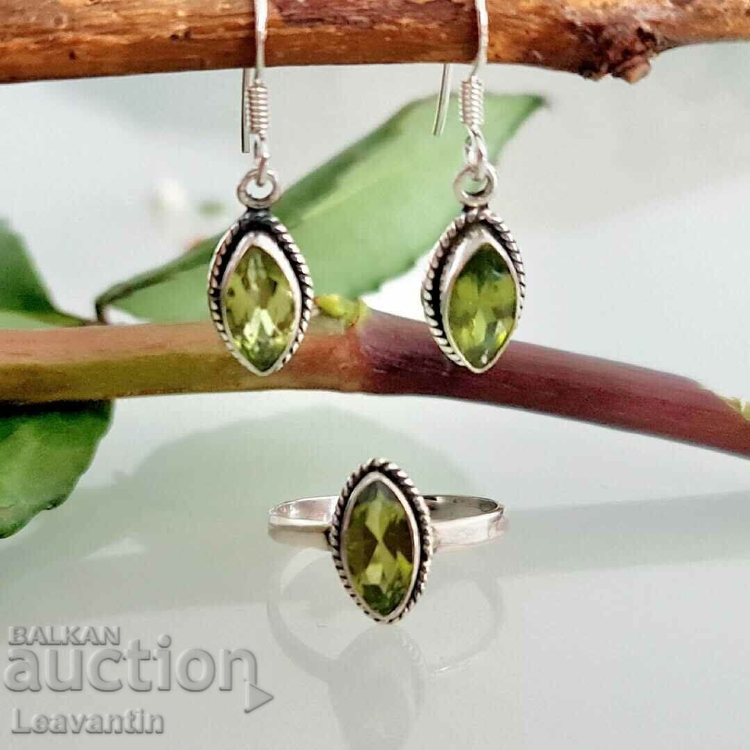 Silver set with Peridot