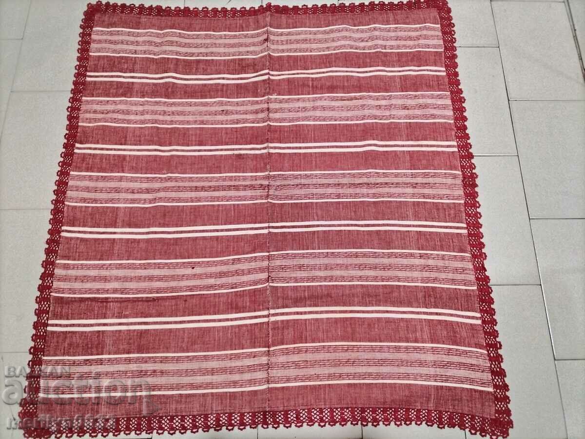 Old handwoven bed sheet with lace border embroidery - 5 Old handwoven bed sheet with lace border embroidery - 5