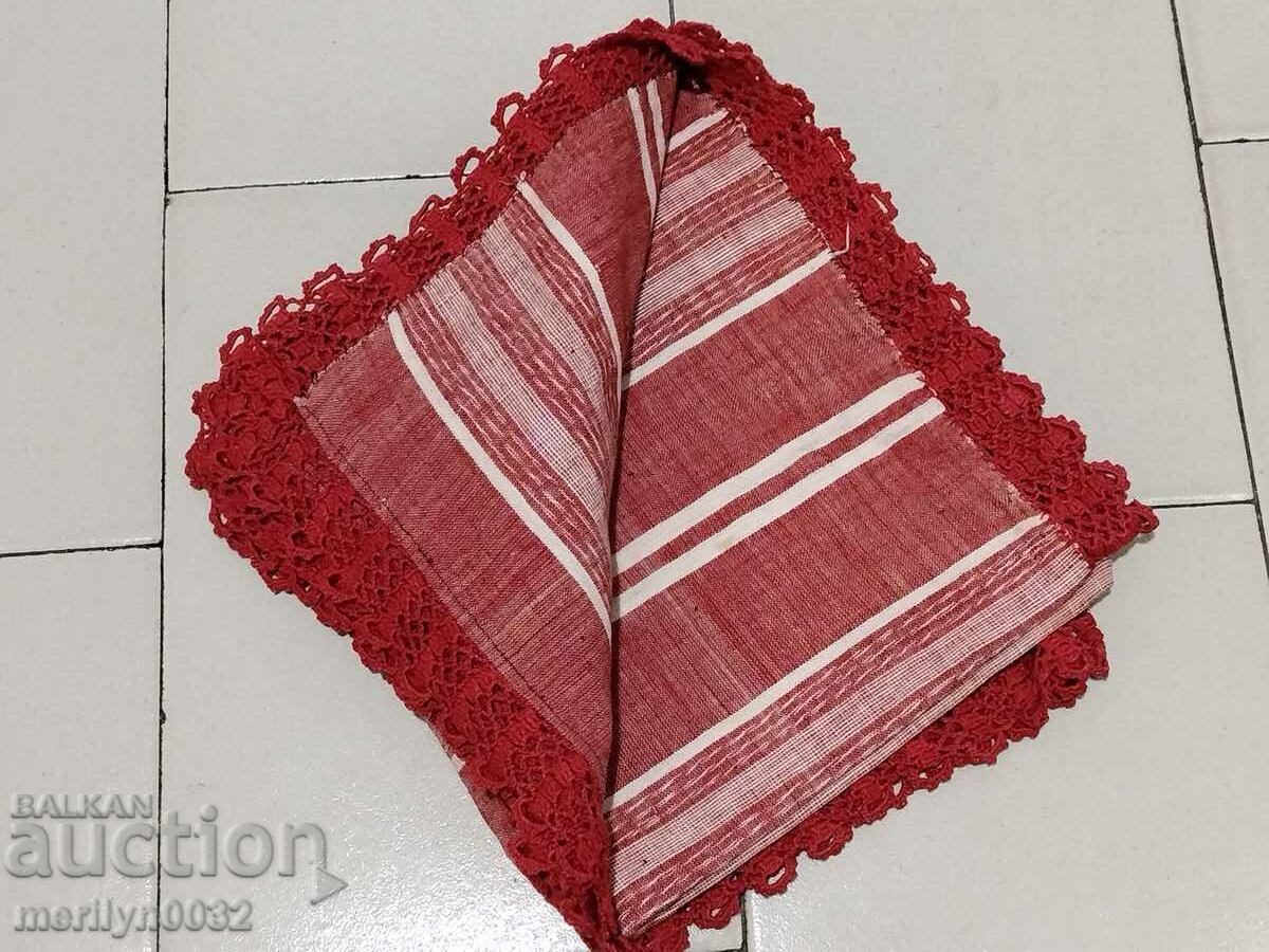 Old handwoven bed sheet with lace border embroidery - 7 Old handwoven bed sheet with lace border embroidery - 7