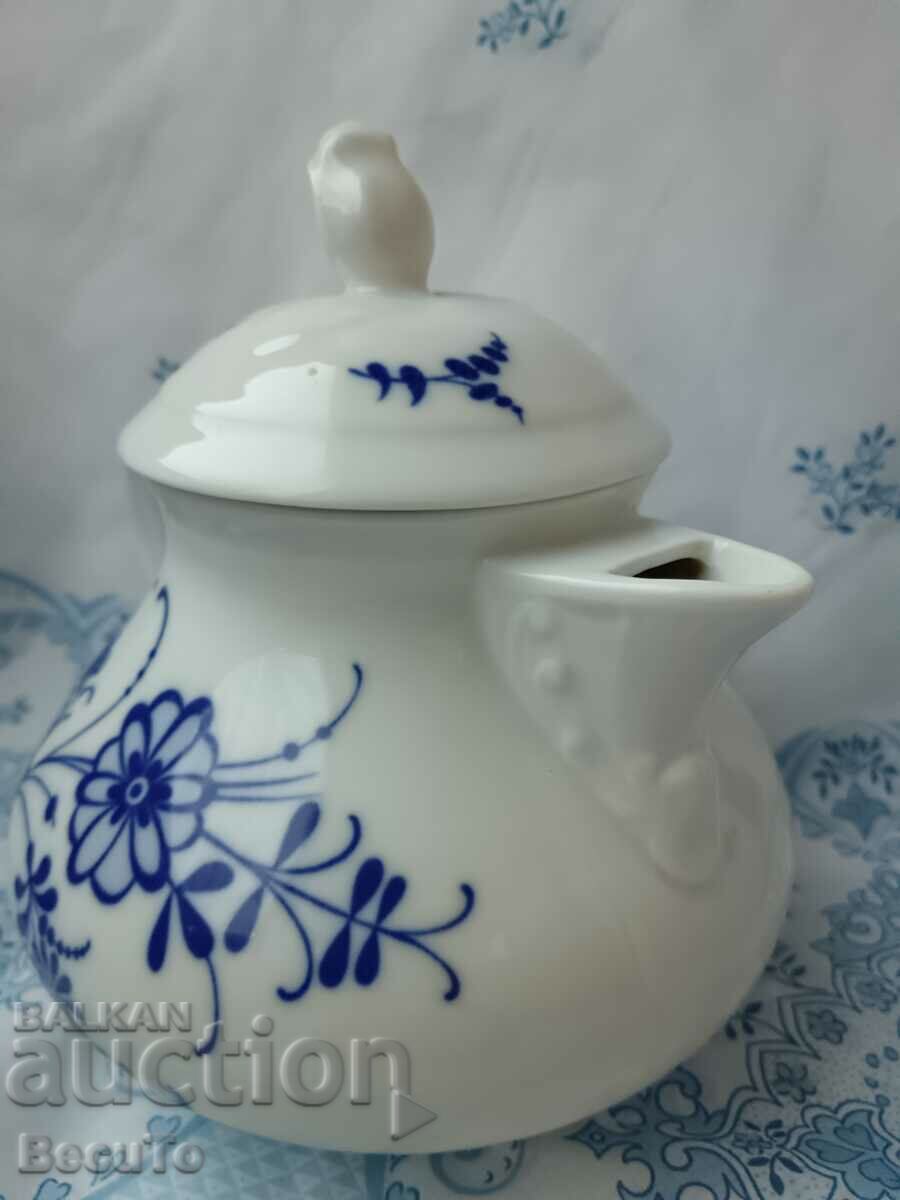 Tirschenreuth Bavaria jug and teapot, cobalt flowers - 5 Tirschenreuth Bavaria jug and teapot, cobalt flowers - 5