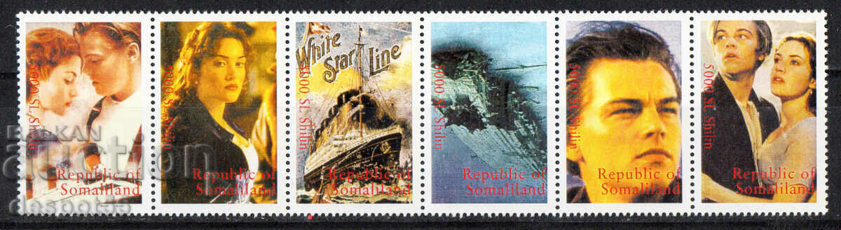 1998. Somalia. Titanic series. Strip x6. ILLEGAL STAMP.