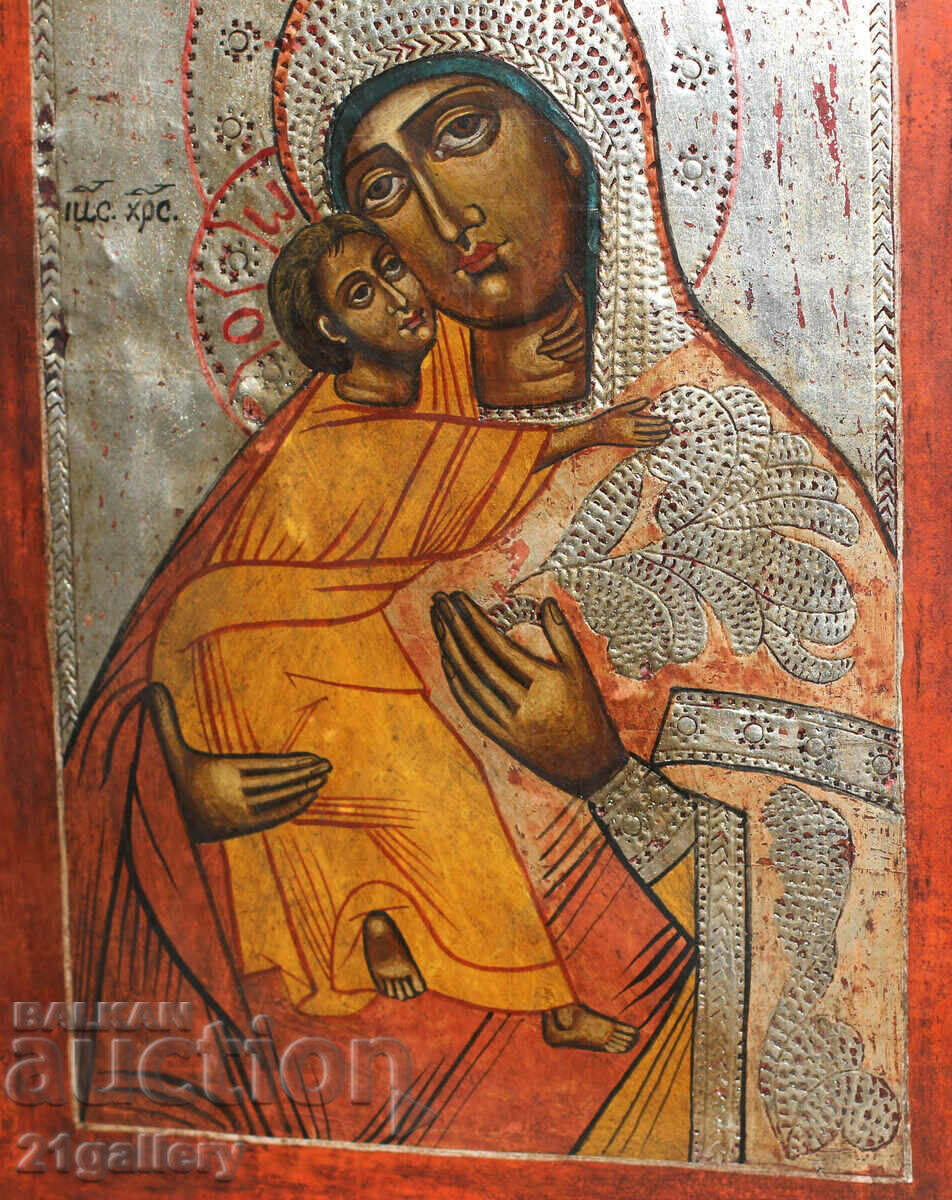 Icoana pictata manual a Sfintei Maicii Domnului cu Pruncul - 5