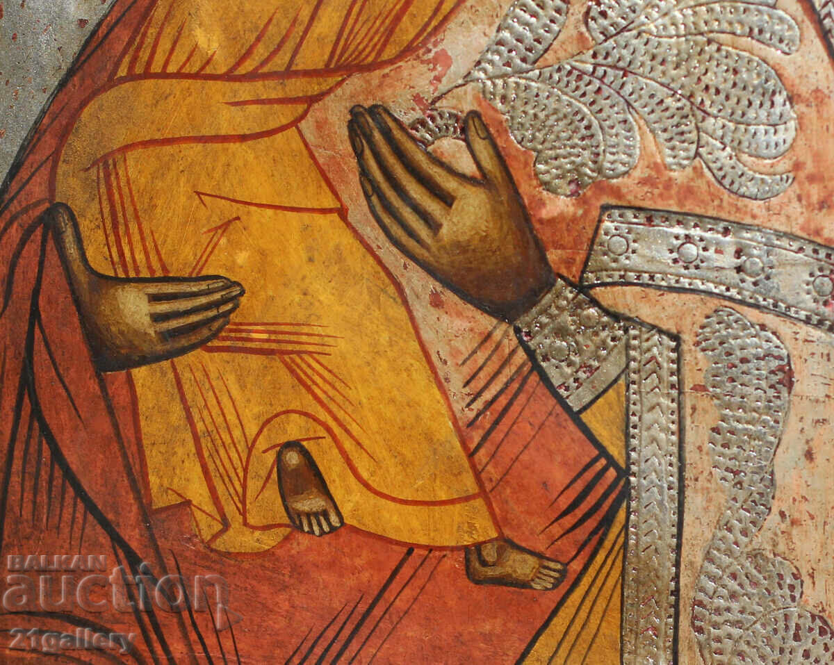 Icoana pictata manual a Sfintei Maicii Domnului cu Pruncul - 7