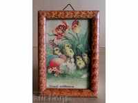 . EASTER OLD CARD FRAME EASTER EGG CHICKEN FRAME