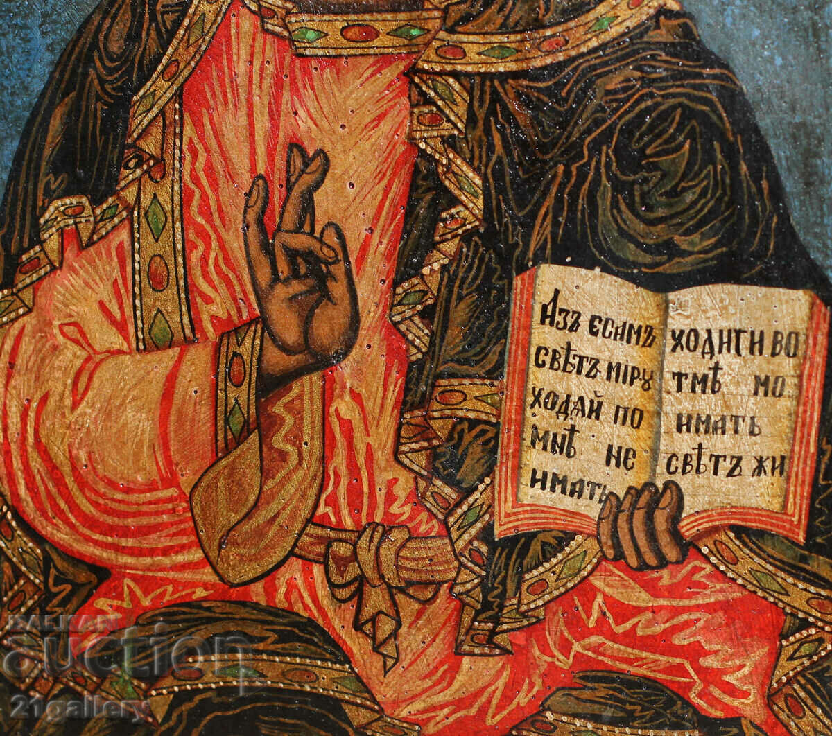 Modern icon, hand painted Jesus Christ Pantokrator - 7 Modern icon, hand painted Jesus Christ Pantokrator - 7