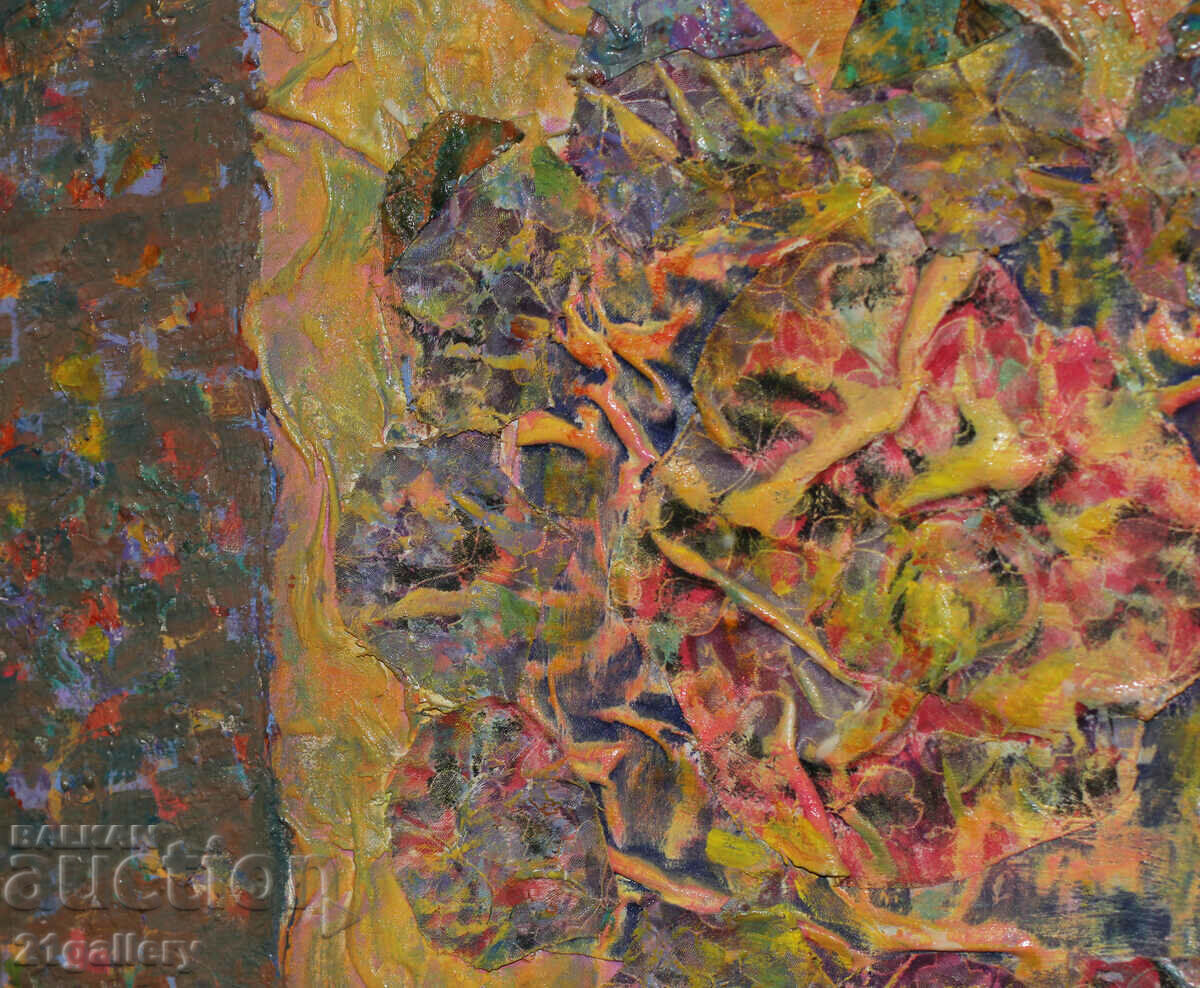Pictură abstractă modernă / Vopsele în ulei, colaj - 6
