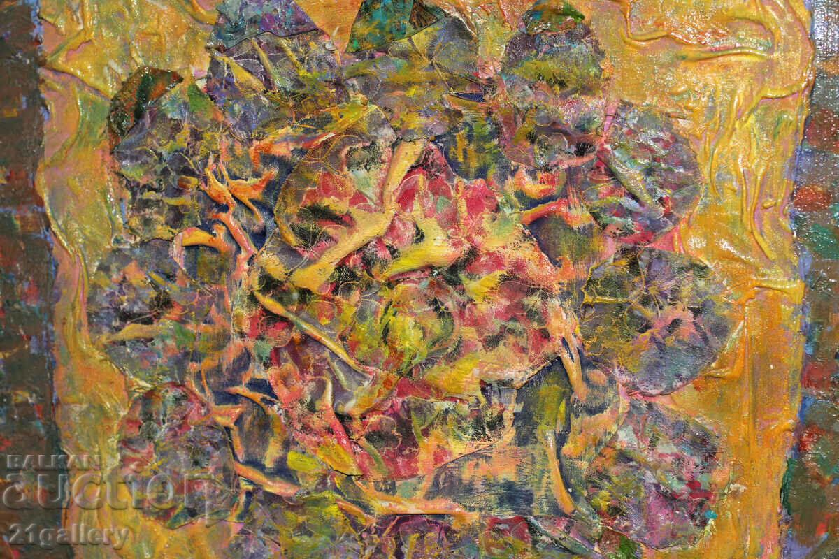 Pictură abstractă modernă / Vopsele în ulei, colaj - 7