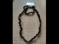 Natural onyx stone necklace and bracelet set