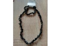 Natural onyx stone necklace and bracelet set