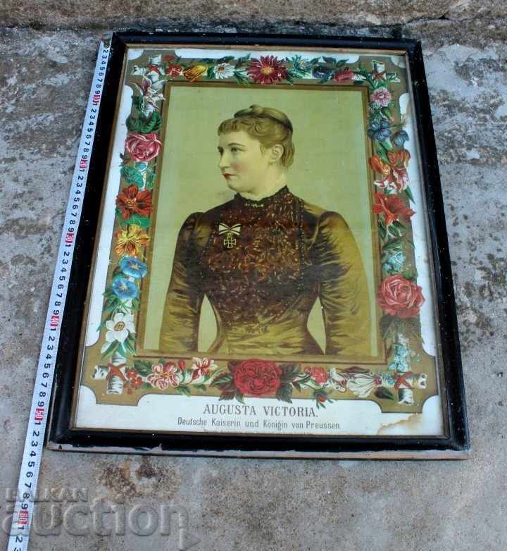 Auction  . 19TH CENTURY AUGUSTA VICTORIA GERMAN PRINCESS KAISER LITHOGRAPH