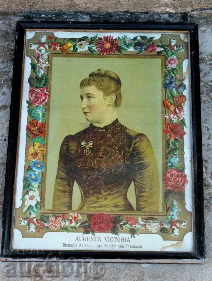 . 19TH CENTURY AUGUSTA VICTORIA GERMAN PRINCESS KAISER LITHOGRAPH