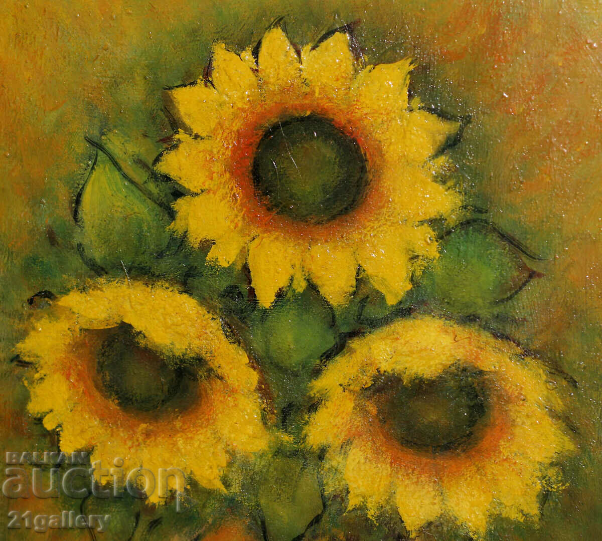 Nikolay Iliev, still life sunflowers, oil paints - 5