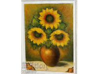 Nikolay Iliev, still life sunflowers, oil paints