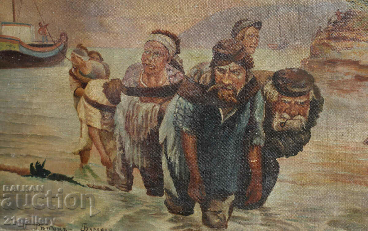 Антон Прудкин (1880-1942) Маслени бои, фигурална композиция - 7 Антон Прудкин (1880-1942) Маслени бои, фигурална композиция - 7