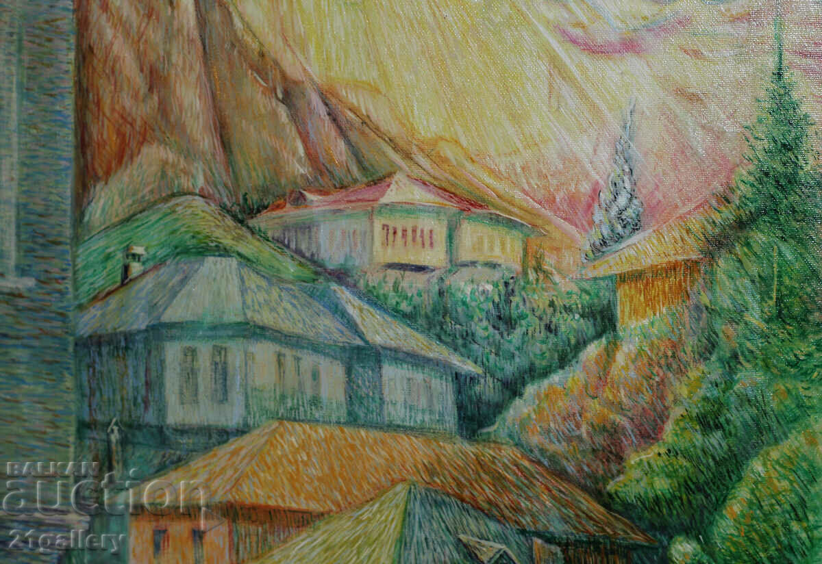 Livrarea Toshko Iliev Vopsele în ulei, peisaj „Melnik” Livrarea Toshko Iliev Vopsele în ulei, peisaj „Melnik”