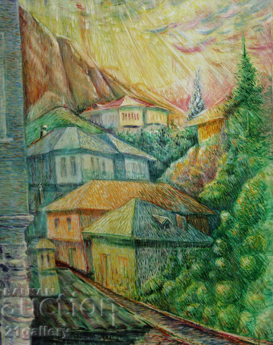 Toshko Iliev Vopsele în ulei, peisaj „Melnik” Toshko Iliev Vopsele în ulei, peisaj „Melnik”