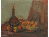 Still life with fruit and wine, oil paints, signed