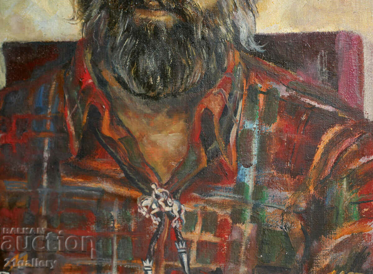 Ivo Dolapchiev Oil painting, male portrait, signed 1997 - 6 Ivo Dolapchiev Oil painting, male portrait, signed 1997 - 6