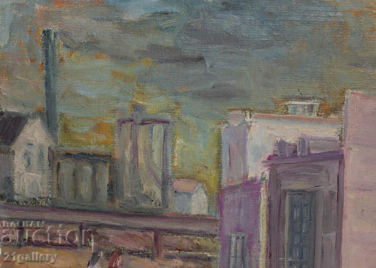 Доставка на Градски пейзаж,  маслени бои, средата на ХХвек