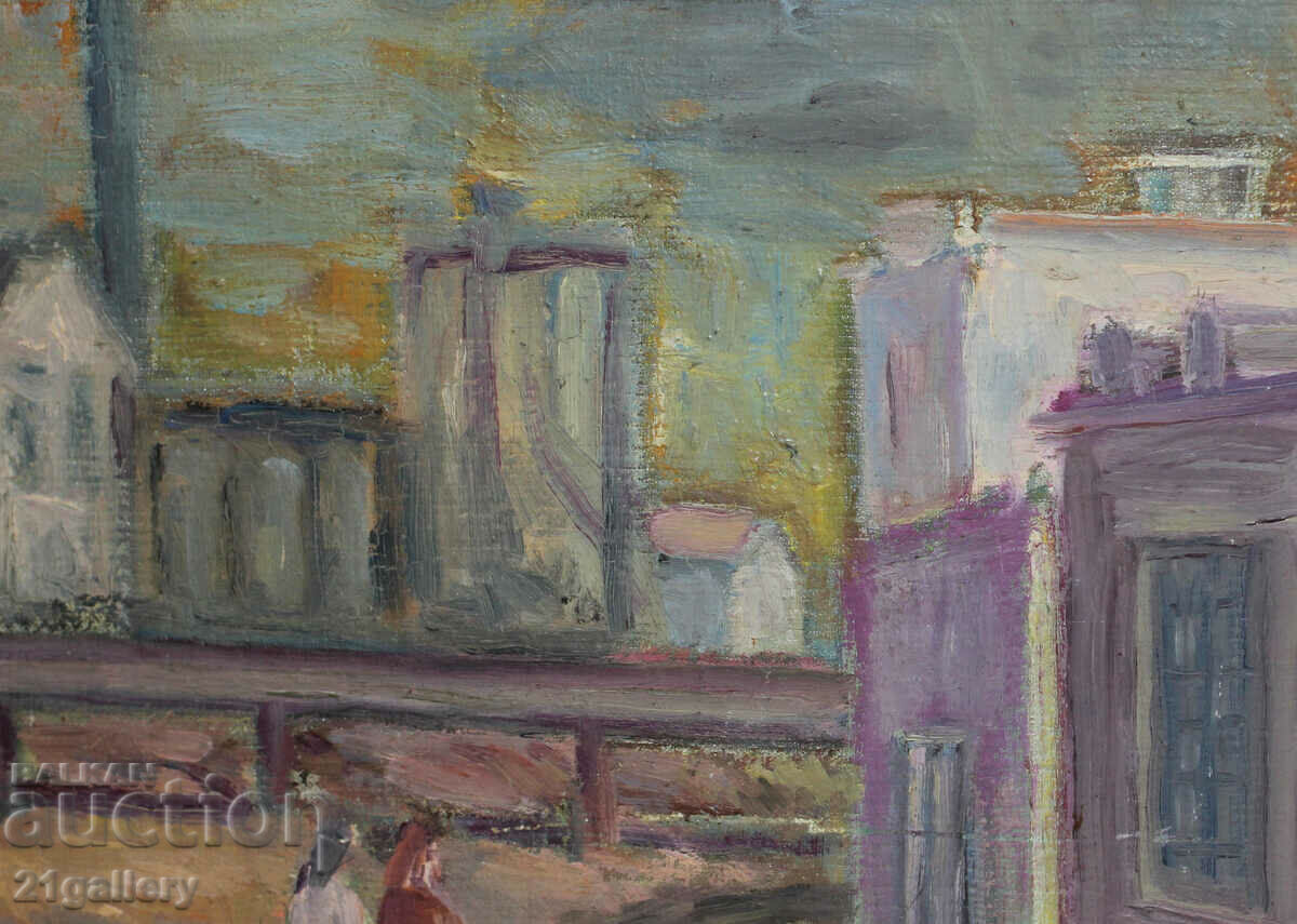 Градски пейзаж,  маслени бои, средата на ХХвек - 6