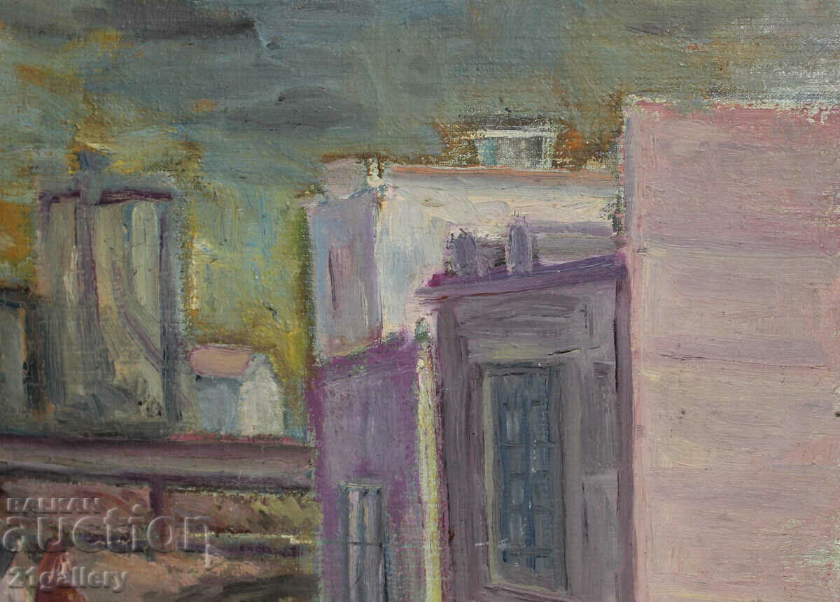 Градски пейзаж,  маслени бои, средата на ХХвек - 7