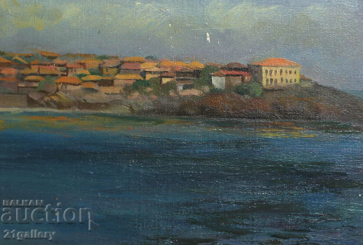 Seascape, oil paints, 1990, signed - 5 Seascape, oil paints, 1990, signed - 5