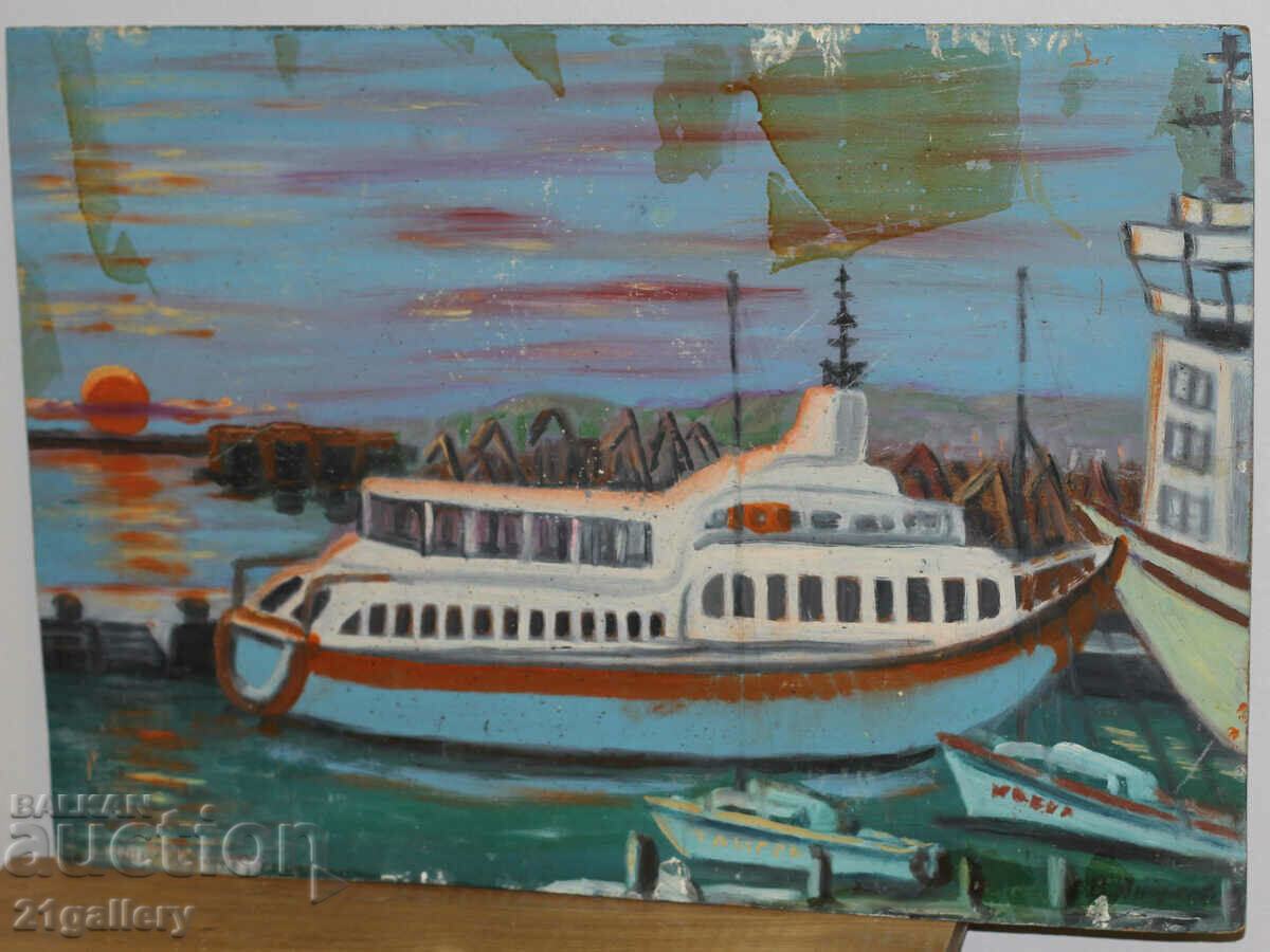 Пейзаж възрожденски къщи, маслени бои, подписана - 5 Пейзаж възрожденски къщи, маслени бои, подписана - 5