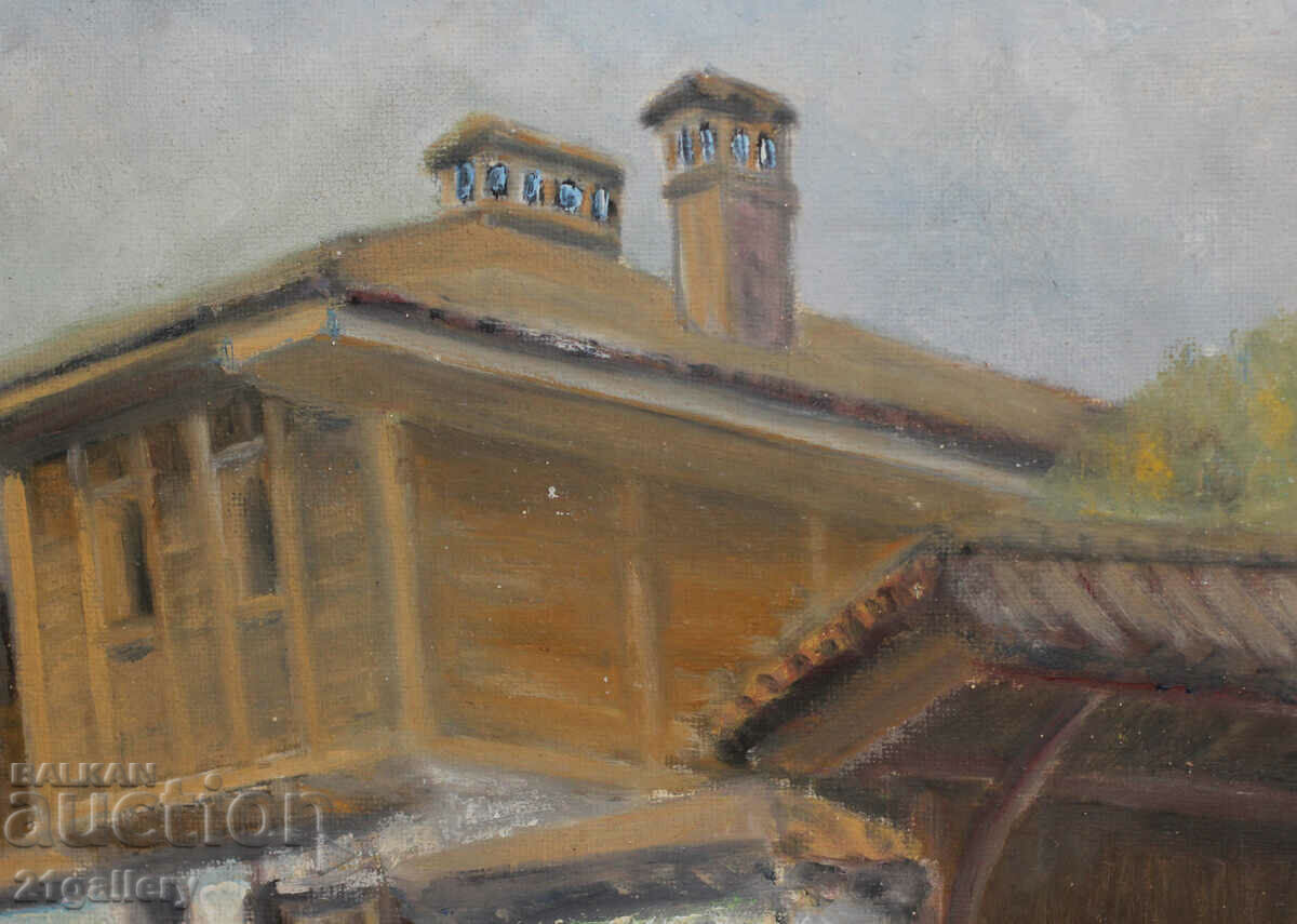 Пейзаж възрожденски къщи, маслени бои, подписана - 6 Пейзаж възрожденски къщи, маслени бои, подписана - 6