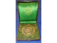 Old Mussolini table medal with box.