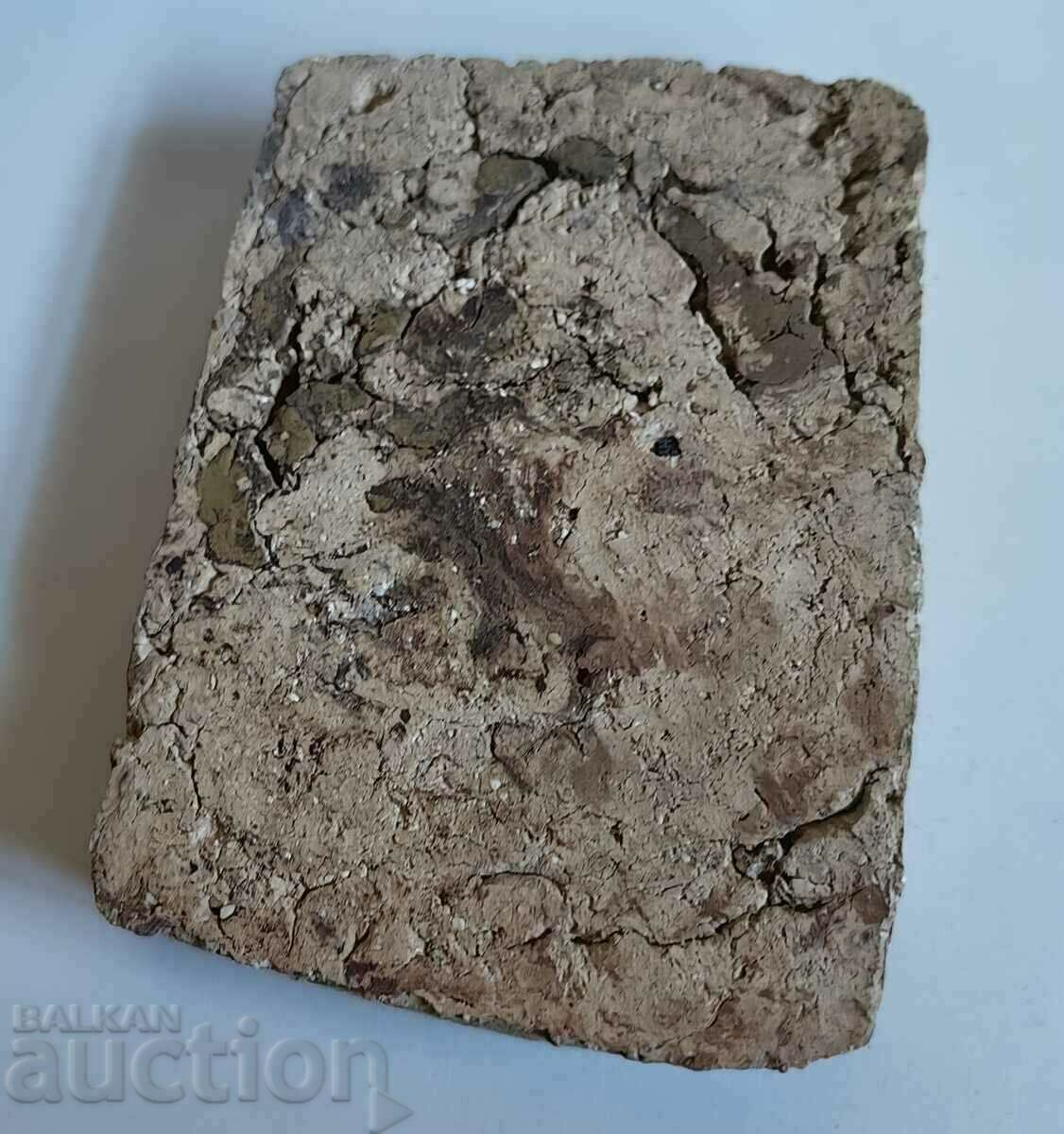 . AN OLD CERAMIC PANEL OF A BASICIAN IN COSTUME - 5 . AN OLD CERAMIC PANEL OF A BASICIAN IN COSTUME - 5