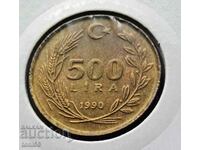 Turkey 500 Lira 1990