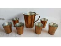 . SOC HONEY WINE SET BRANDY POT GLASS GLASS COPPER HONEY