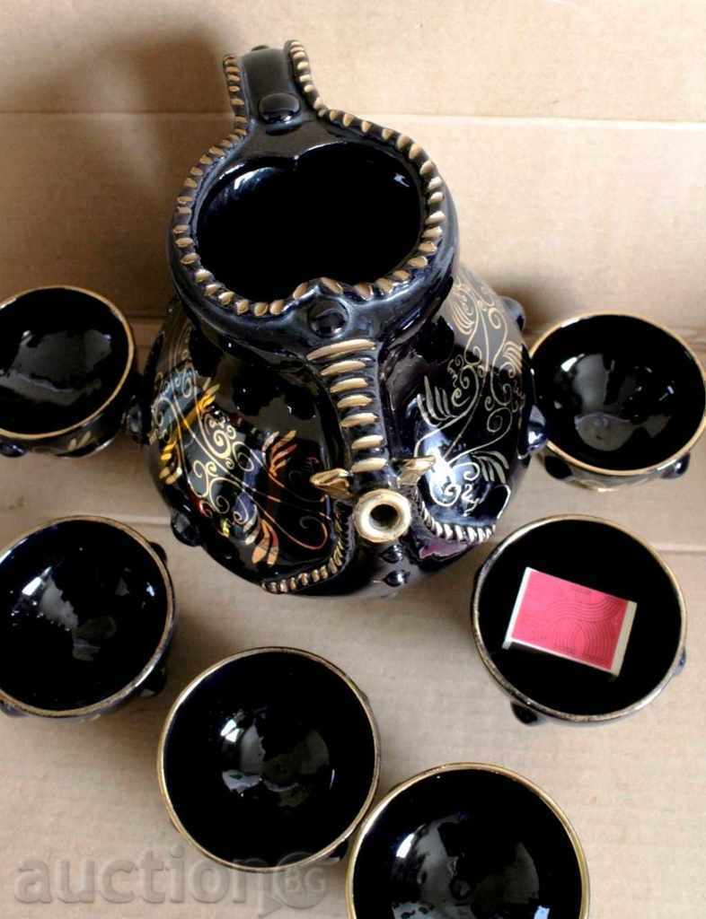 SOC JEWELRY CERAMIC SERVICE WINE KRONDIR PROBABLY NOT USED - 5 SOC JEWELRY CERAMIC SERVICE WINE KRONDIR PROBABLY NOT USED - 5