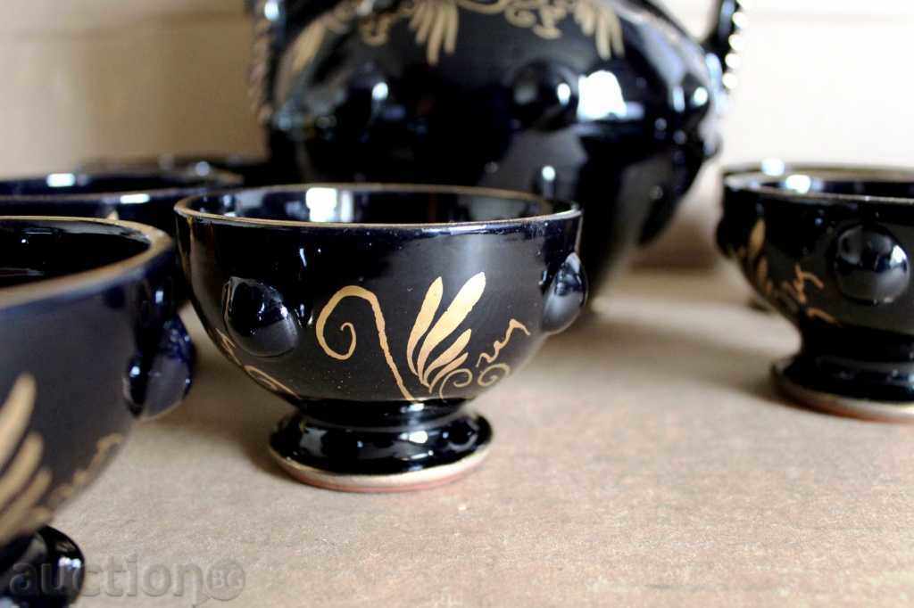 SOC JEWELRY CERAMIC SERVICE WINE KRONDIR PROBABLY NOT USED - 6 SOC JEWELRY CERAMIC SERVICE WINE KRONDIR PROBABLY NOT USED - 6