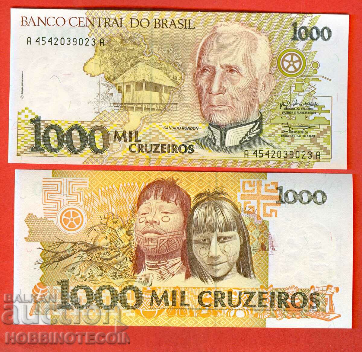 BRAZIL BRAZIL 1000 Cruzeiros issue issue 1990 NEW UNC