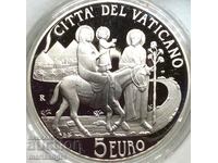 5 euro 2010 Vatican Sfânta Familie închinare în Egipt Cutie de argint