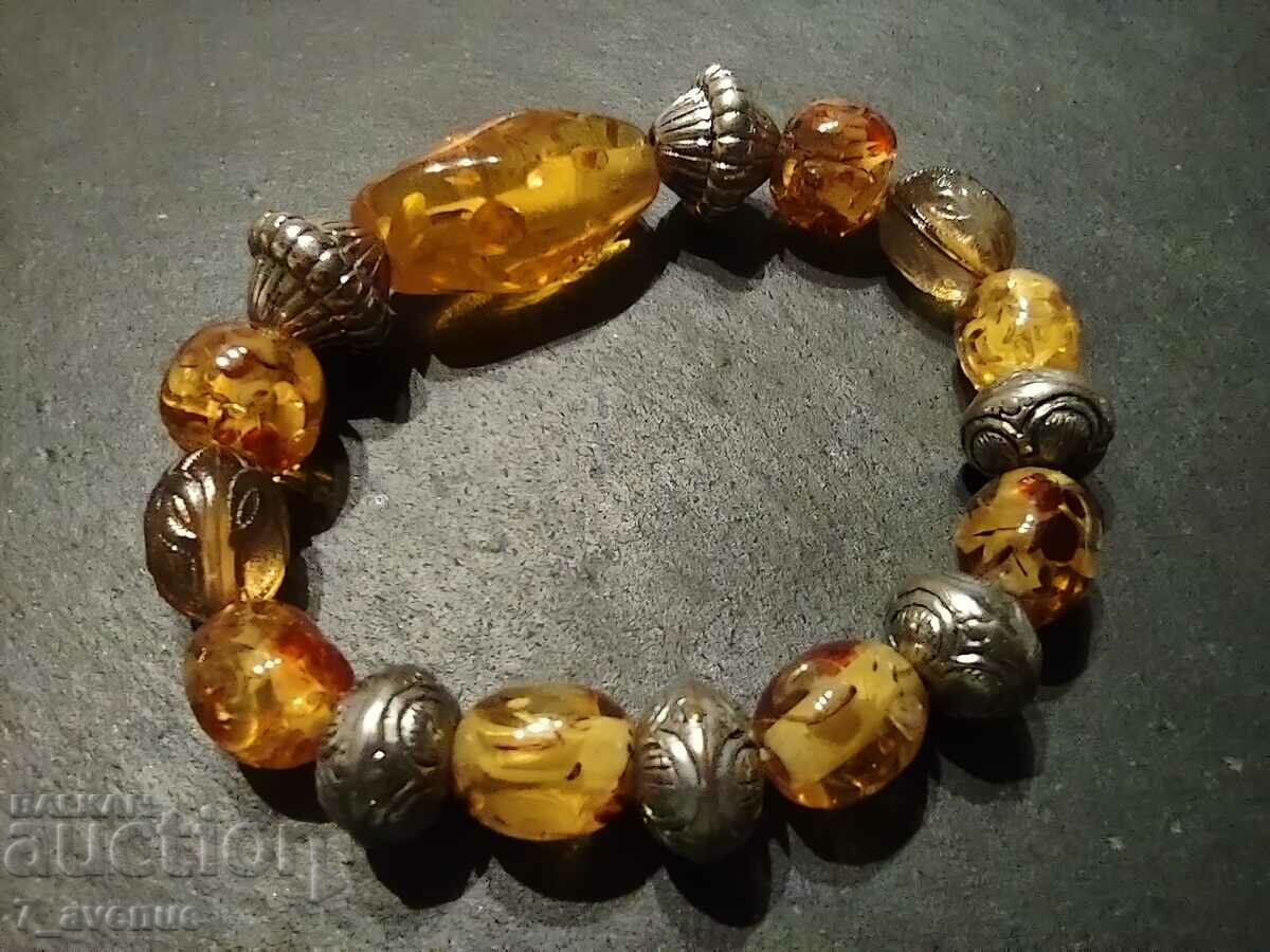 Nice old bracelet with amber and other links 11.12.24