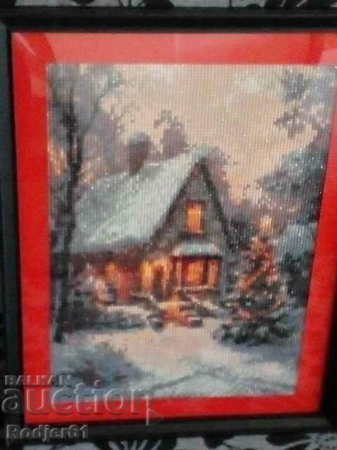 TAPISERIE puzzle casa pictura cu diamant iarna cu preț € 15.00 | 29.34 BGN