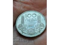 Εξαιρετικό ασημένιο νόμισμα 100 Leva 1937