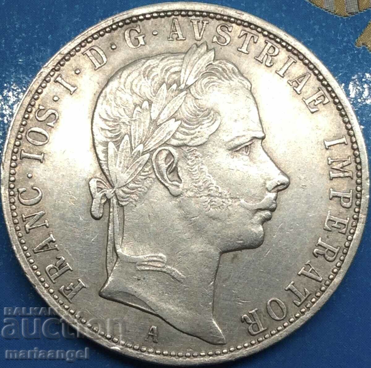 Αυστρία 1 florin 1858 A - Βιέννη Franz Josef ασημένια πατίνα