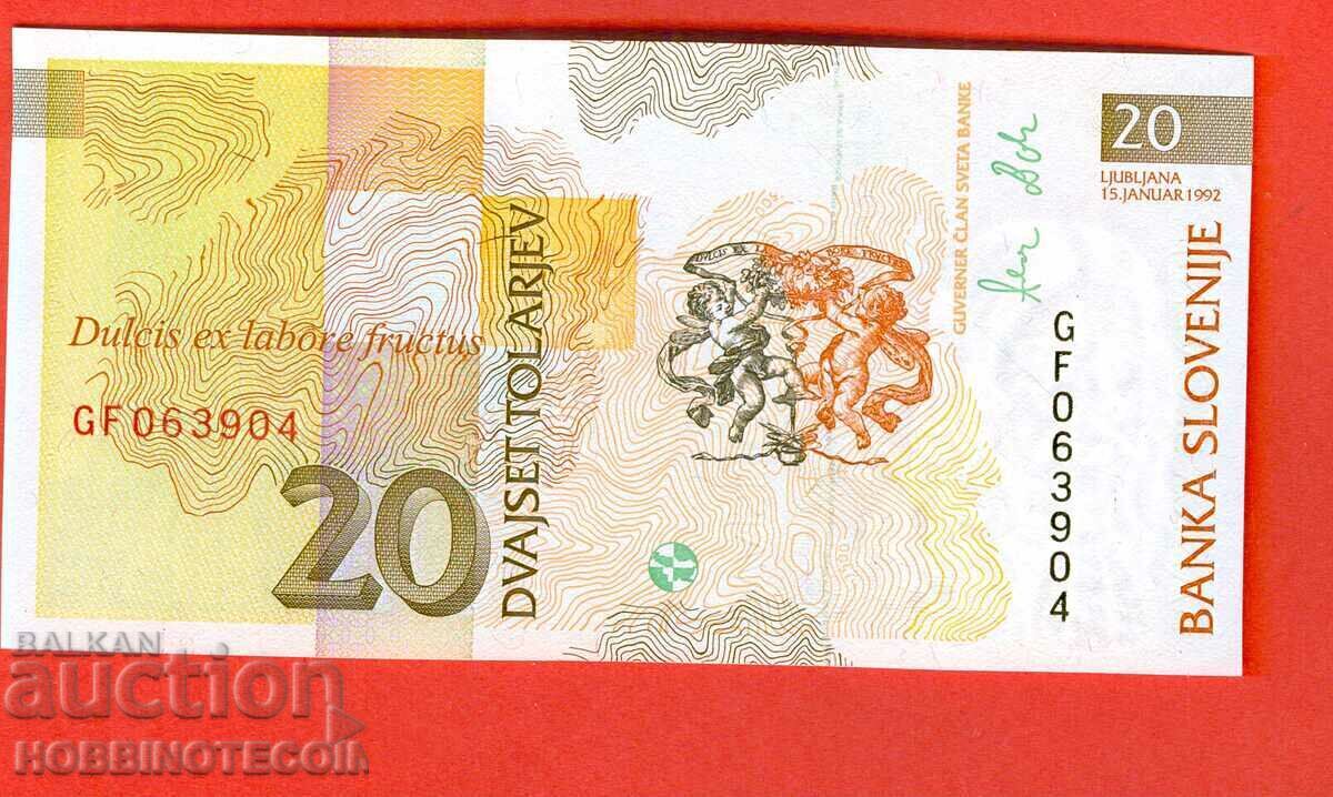 SLOVENIA SLOVENIA 20 Tolar issue issue 1992 NEW UNC