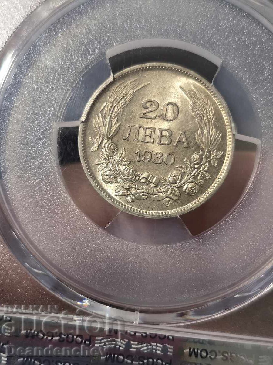 20 BGN 1930 MS63 PCGS cu preț 325.00 BGN | € 166.17