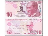 ❤️ ⭐ Turcia 2009 10 lire UNC nou ⭐ ❤️